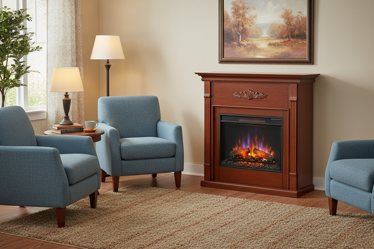 23インチ電気暖炉テニソン（ブックケース無し）